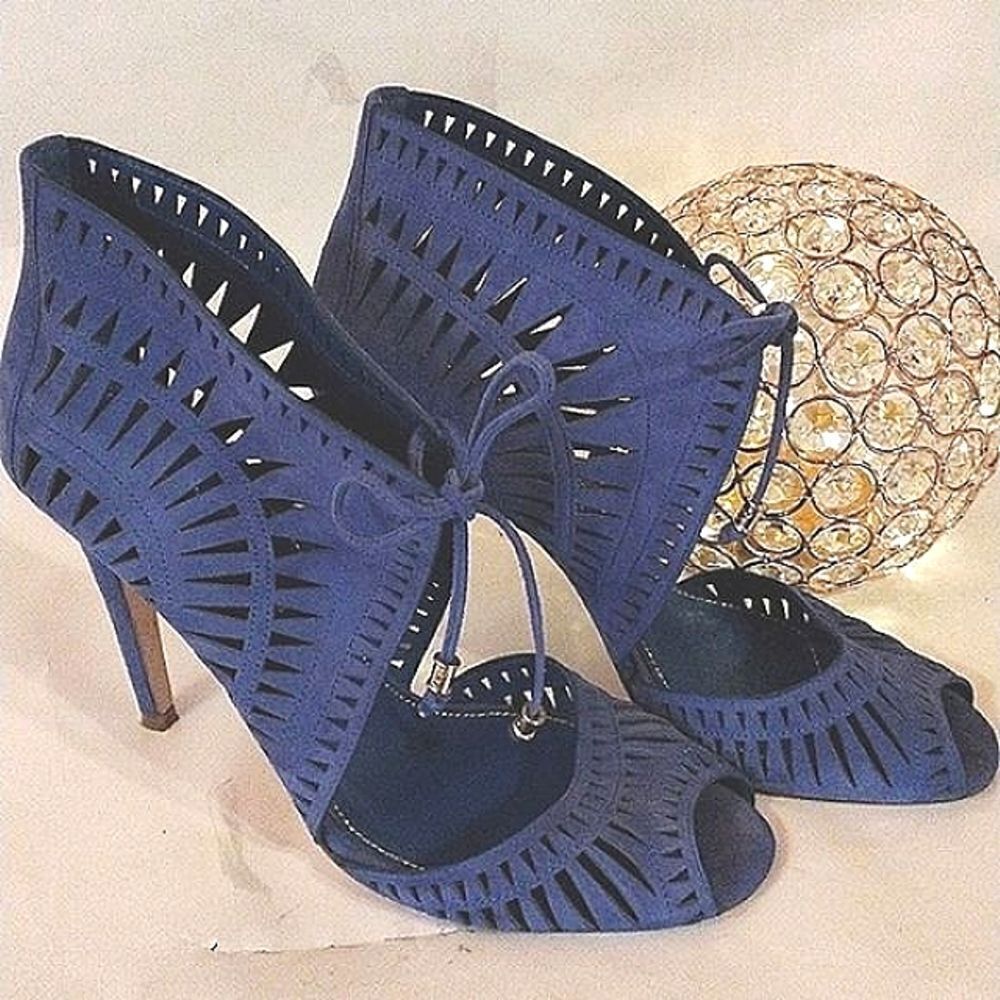 Ivanka Trump Colbalt Cage Heels